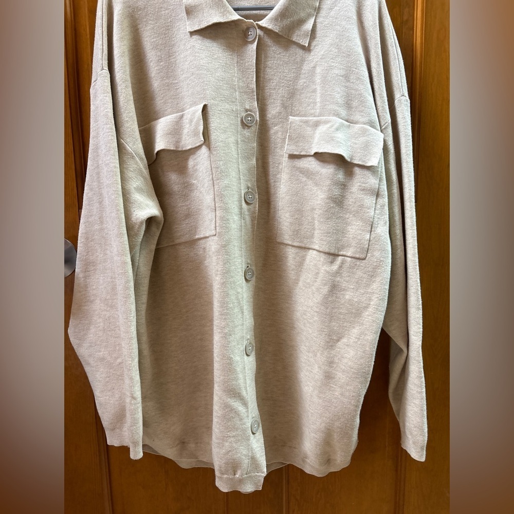 Aritzia Wilfred Free Women’s Ronnie Sweater Heather Light Birch Size Large - Picture 9 of 9